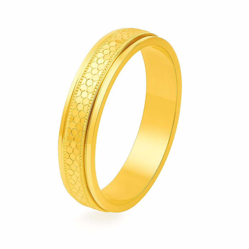 916 Gold Honeycomb Ring – A Symbol of Grace and Strength