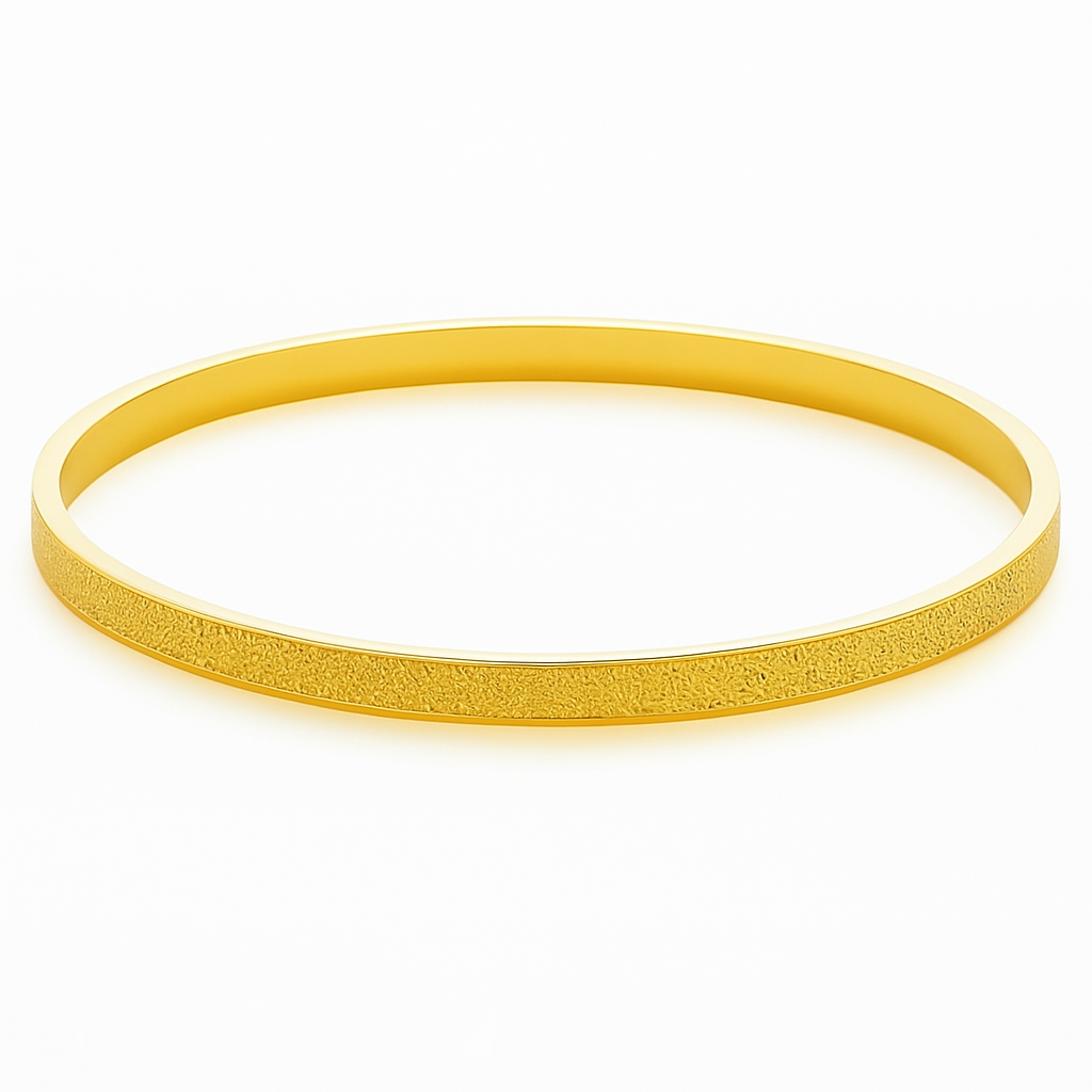 Aurora 916 Gold Matte Bangle – 4mm of Timeless Grace