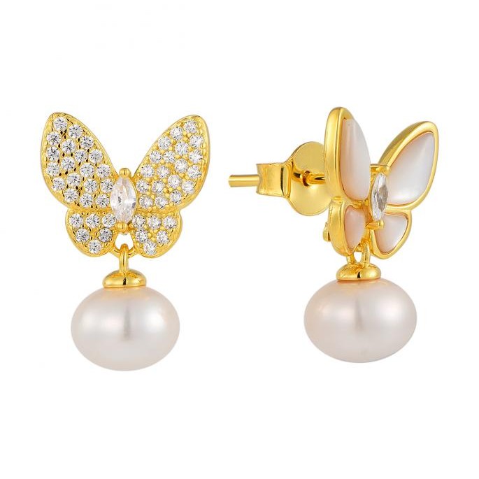 Butterfly Pearl Earrings