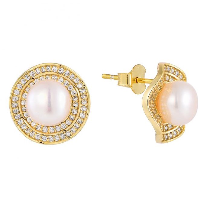 Classic Halo Pearl Earrings