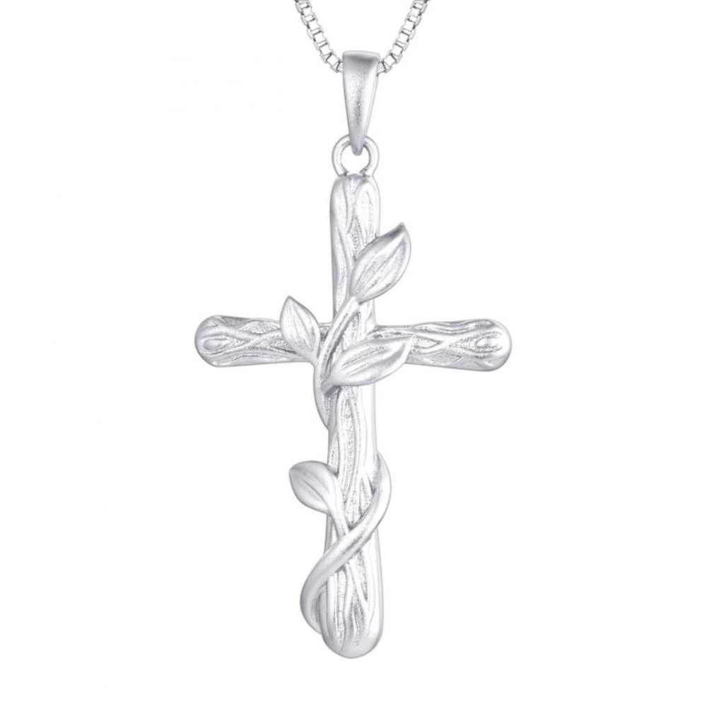 Cross Pendant with Vine Motif