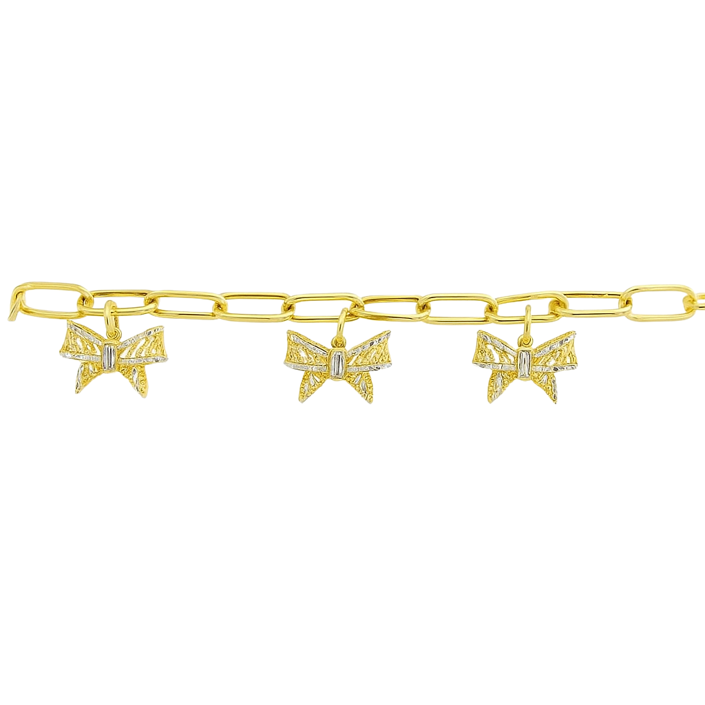 Dazzling Bow Charm Bracelet