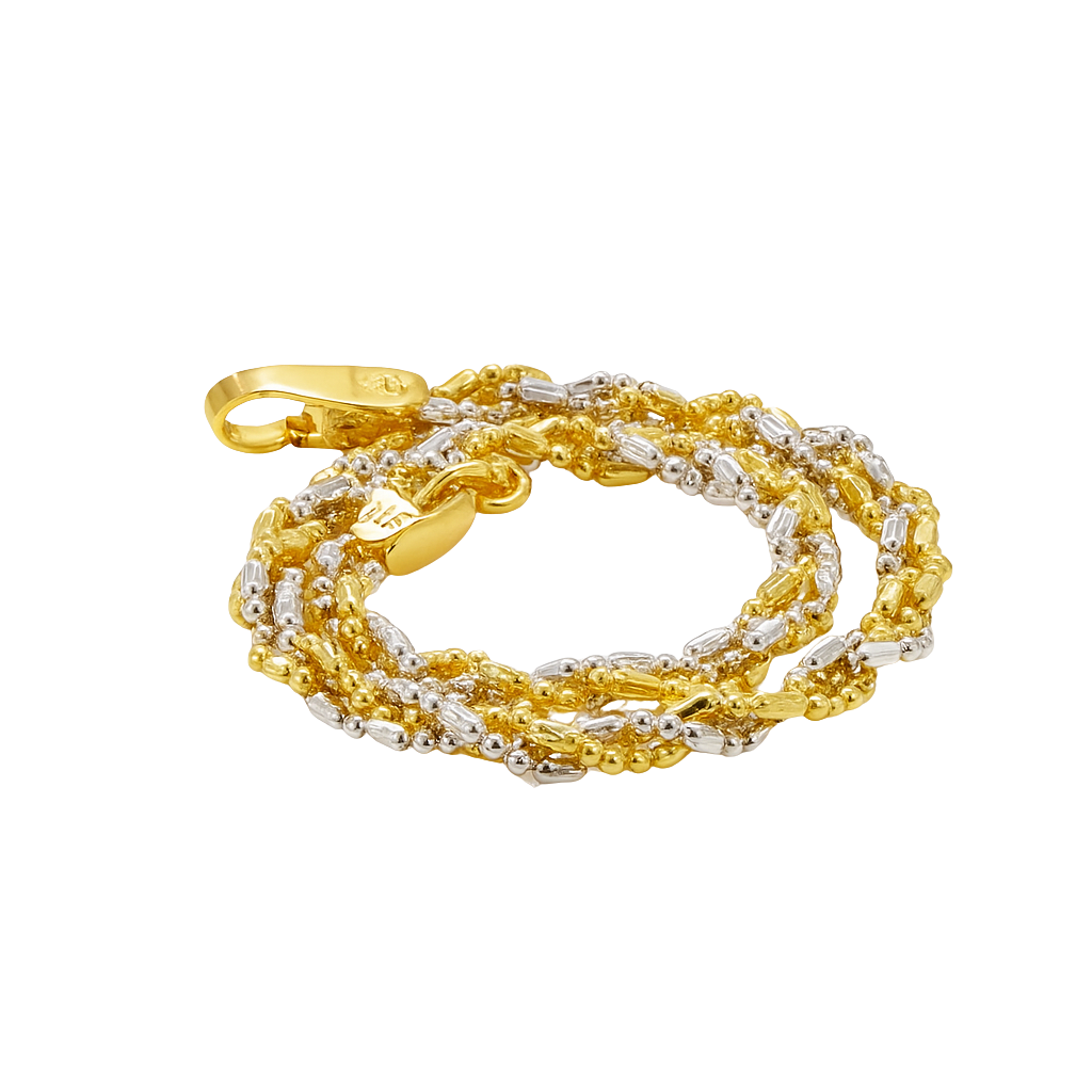 Dazzling Twist Two-Tone 3 Braid Bracelet