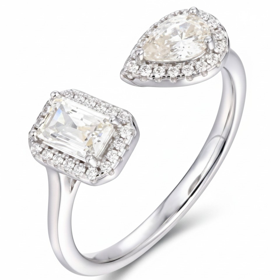 Dual-Stone Open Bypass Ring