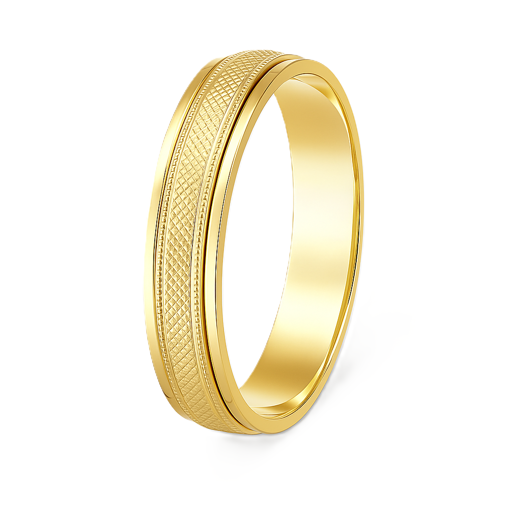 Eterna 916 Gold Textured Band – Timeless Refinement