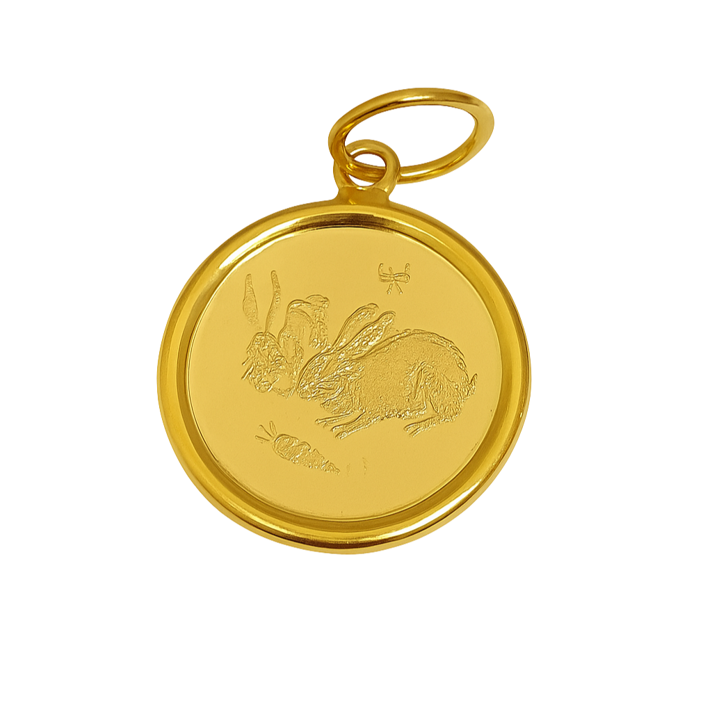 Gentle Rabbit Gold Pendant