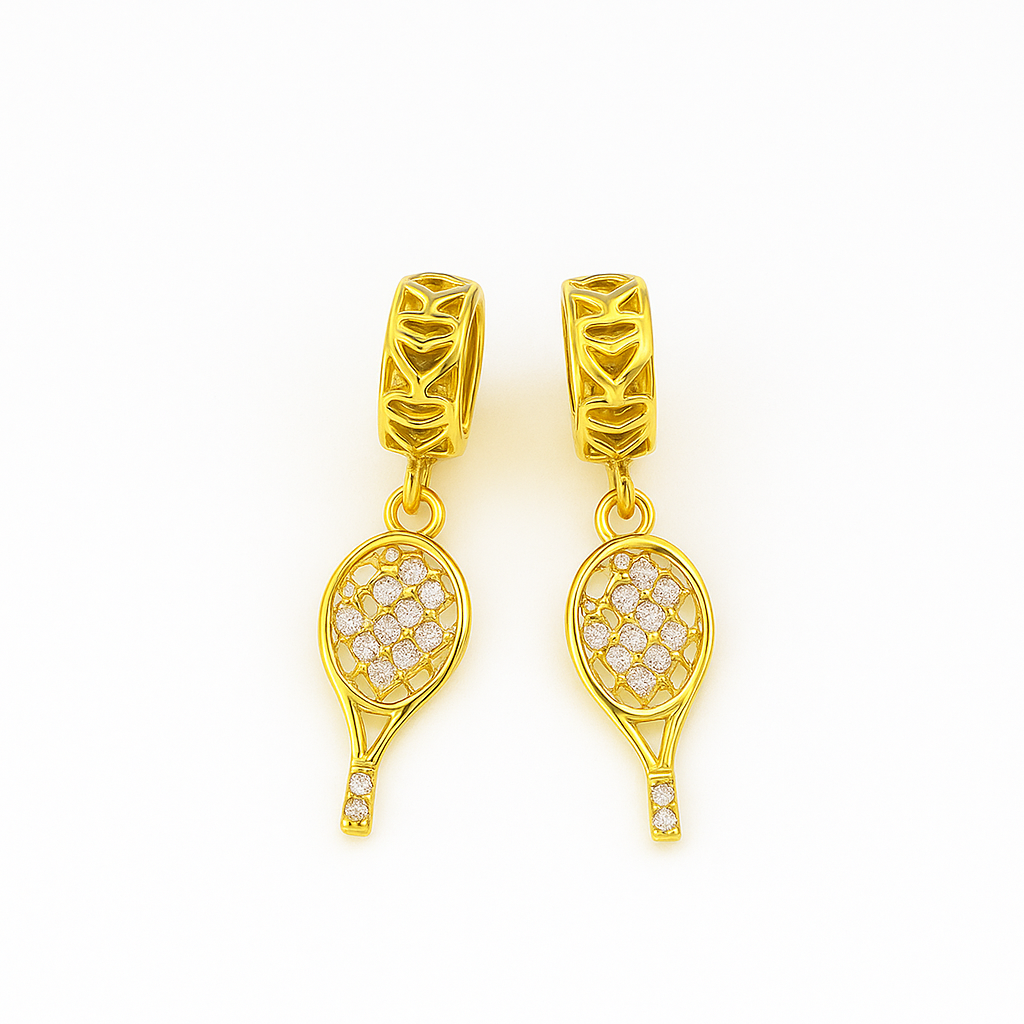 Golden Ace Tennis Charm