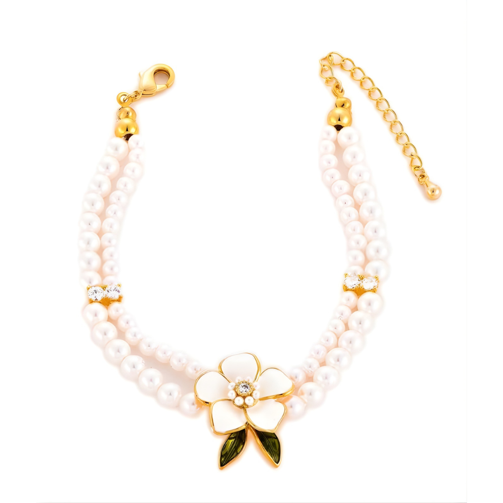 Golden Blossom Pearl Bracelet