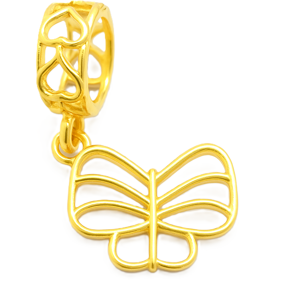 Golden Butterfly Bow Charm 916 – A Symbol of Grace and Elegance