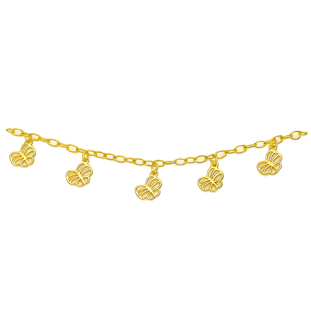 Golden Flutter Charm Bracelet 916 – Elegance in Every Movement