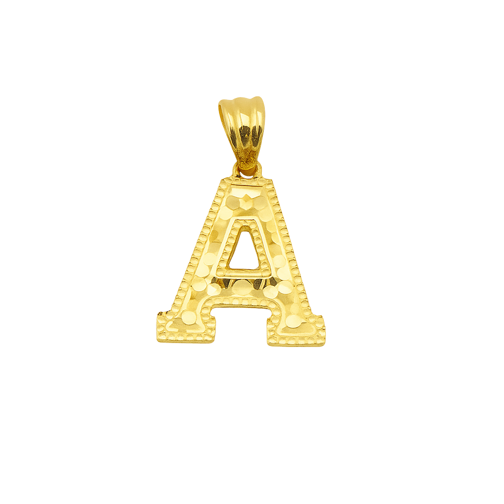 Golden Initial “A” Luxe Pendant