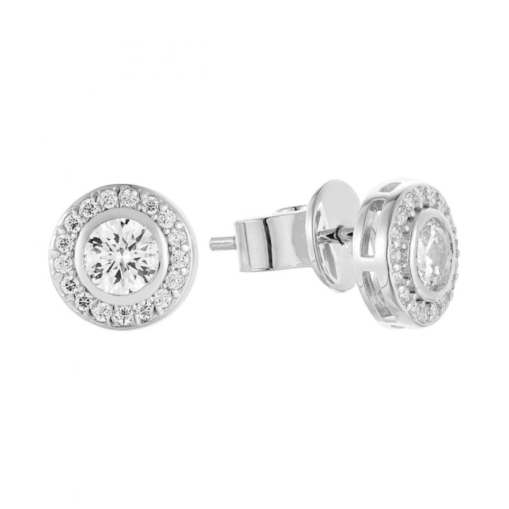 Halo Diamond Stud Earrings