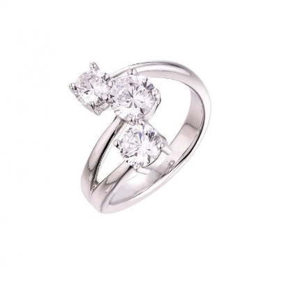 “Journey of Three” Triple Diamond Bypass Ring