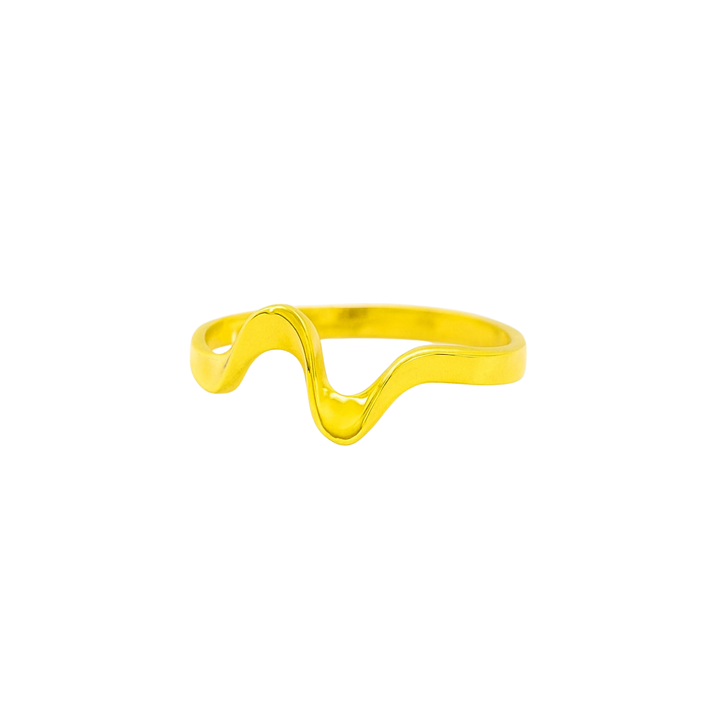 Modern Wave Gold Ring: Sculpted Chic