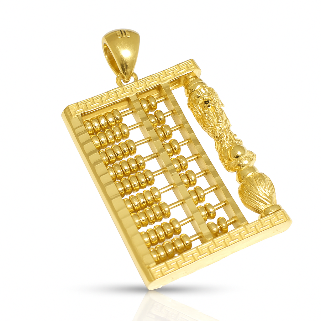 Prosperity Abacus Gold Pendant