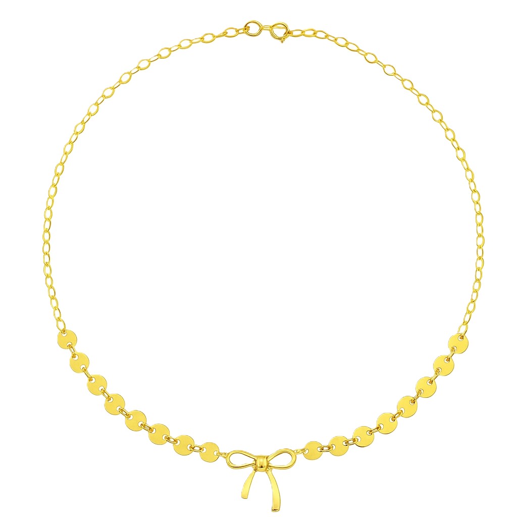 Sweet Charm 916 Gold Bow Necklace