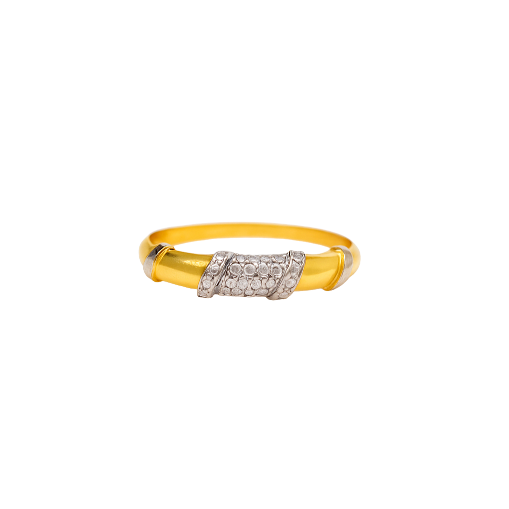 The Golden Diagonal Ring: Modern Pave Luxury