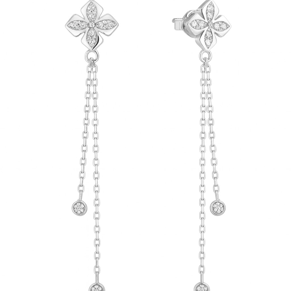 Whispers In Bloom Diamond Dangle Earrings